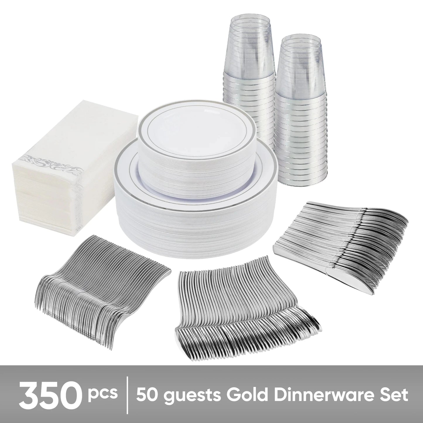 350/700 Pieces Of Tableware Set, Home Disposable Plastic Tableware, Themed Party Decoration, Suitable For Parties, Restaurants Good Vibrations