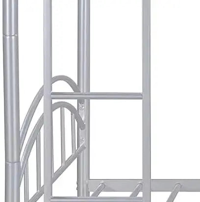 Twin Over Twin Bunk Bed Metal Bed Frame Stackable Bunker Bed for Teenagers Adults With Removable Ladder Safety Guardrail Good Vibrations