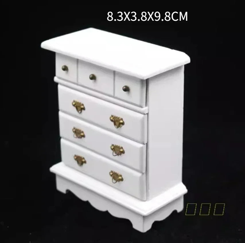 1:12  Miniature Dollhouse Furniture Model Play House Toy Cabinet Wooden Clamshell Desk New Diy Miniature Dollhouse Accessories Good Vibrations