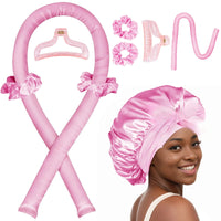 Heatless Curling Rod Night Cap No Heat Ribbon Lazy Hair Curlers Headband Hair Rollers Sleeping Soft Headband Hair Styling Tools Good Vibrations