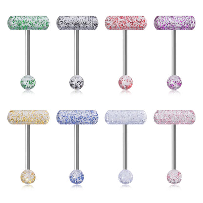 1-10 Pieces Colorful Capsule Tongue Rings Acrylic Pill Tongue Piercing Jewelry Women Surgical Steel Tongue Ring Bars Barbell 14G Good Vibrations
