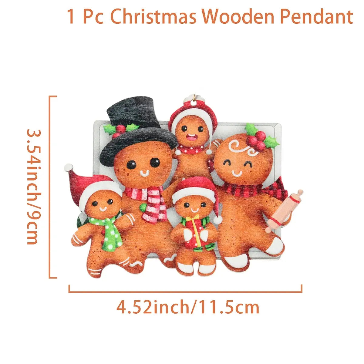 Christmas Wooden Gingerbread Man Xmas Tree Hanging Ornaments Christmas Decor For Home 2024 Cristmas Xmas Gifts Navidad New Year Good Vibrations