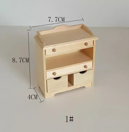 1:12  Miniature Dollhouse Furniture Model Play House Toy Cabinet Wooden Clamshell Desk New Diy Miniature Dollhouse Accessories Good Vibrations