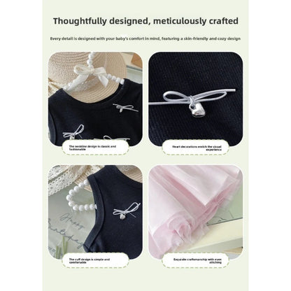 Children's Clothing, Girls' Dress, Summer New Style, Children's Evening Cloud Yarn, Flying Sleeve Princess Dress, Baby Bow Dress Good Vibrations