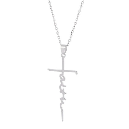 Necklace for Women European and American Fashion Cross Pendant Faith Inspiration Necklace Accessories Good Vibrations