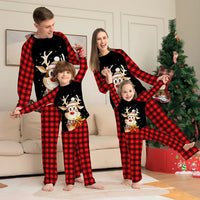 Christmas Family Matching Outfits Father Mother Daughter Son Pajamas Sets Xmas Mommy And Kids Sleepwear Clothes Deer Tops+Pants Good Vibrations