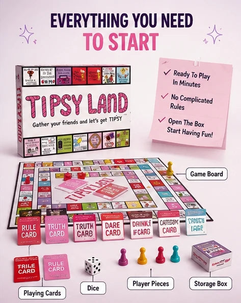 Party Gift of Tipsy Land Party Board Games Fun Drinking Games for Friends Good Vibrations