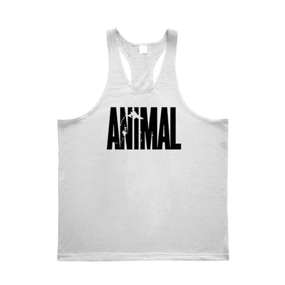 ANIMAL Letter Printed Gym Clothing Mens Bodybuilding Fitness Tank Top Cotton Raceback Stringer Singlets Workout Sleeveless Shirt Good Vibrations