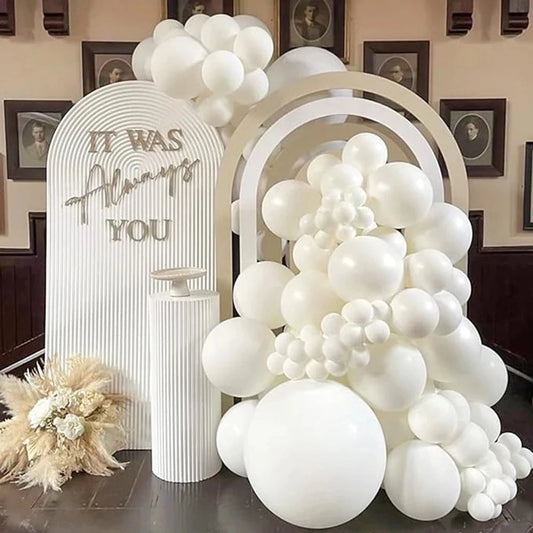 75pcs White Wedding Decor Balloon Garland White Wedding Anniversary Latex Balloons Arch Kit Valentine's Day Birde Shower Globos Good Vibrations