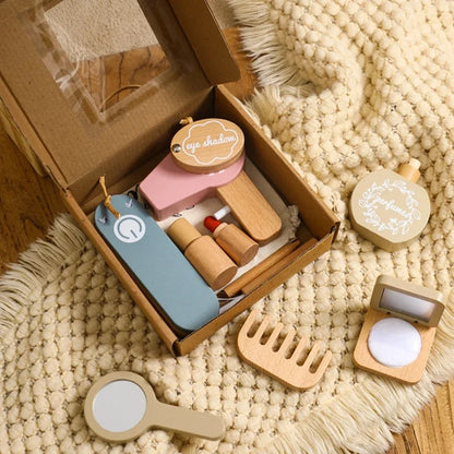 Wooden Baby Toys Simulation Cosmetics Set Pretend Makeup Toys Girls Playing House Game Children Early Education Montessori Toys Good Vibrations