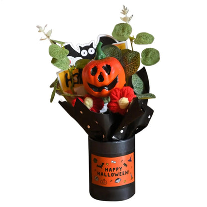 Halloween Pumpkin Bouquet Creative Pumpkin Head Decorative Bouquet Resin Ghost Pumpkin Flower Artificial Pumpkin Flowers Good Vibrations