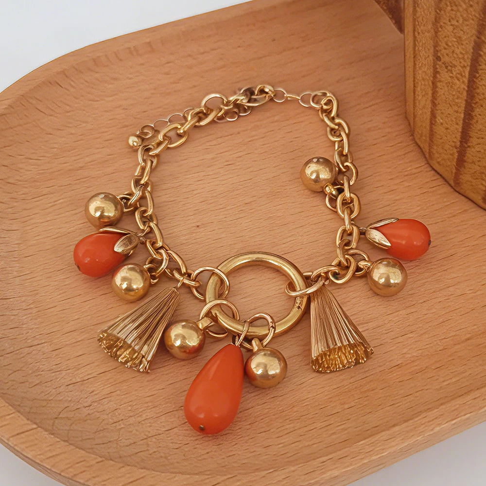 Vibrant Tassel & Bead Set Statement Accessory Ideal For Brunch Date Stylish Outfits To Add Effortless Charm With Dimensional Good Vibrations