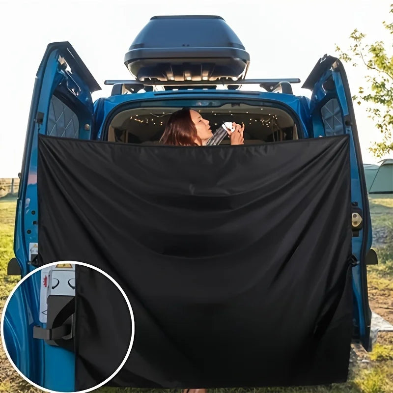 Camper Door Curtain with Hook Blackout Insulation Durable Fabric for Trucks Outdoor Shower RV Accessories Good Vibrations