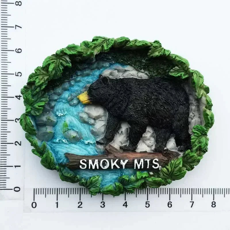 USA Alaska Bear Kawaii Fridge Magnets Tourism Souvenir British Canada Bear Refrigerator Magnetic Stickers Cute Magnet Decor Gift Good Vibrations