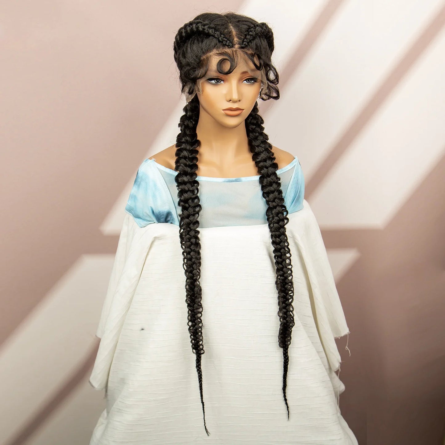 Synthetic Goddess Braided Wigs Cornrow Braided Wigs with Baby Hair Braids Wigs for Women Daily Use Knotless Wigs Good Vibrations