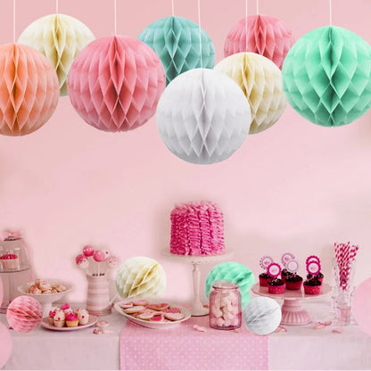 5pcs/lot 10/15cm Decorative Paper Honeycomb Ball Pastel Flower Wedding Kid Birthday Party Decoration Baby Shower Supplies8Z Good Vibrations