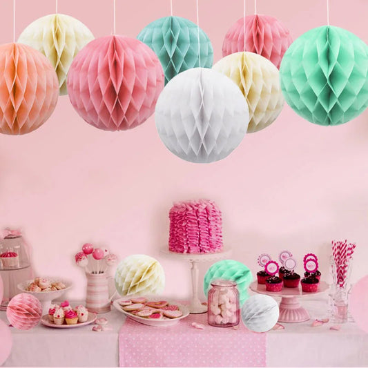 5pcs/lot 10/15cm Decorative Paper Honeycomb Ball Pastel Flower Wedding Kid Birthday Party Decoration Baby Shower Supplies8Z Good Vibrations