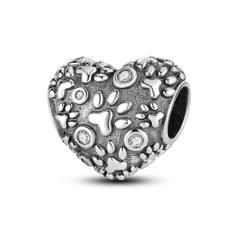 Heart Shape 925 Sterling Silver Family Lover Affection Pendant Charm Beads Fit Original Bangle Bracelet DIY Jewelry For Women Good Vibrations