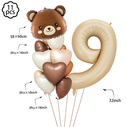 Baby shower Teddy Bear Birthday Party Plates Cup Tableware Kids 1st Birthday Party Decor Teddy Bear Balloon Birthday Party decor