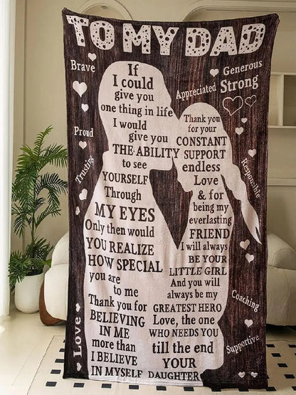 Personalized Fathers Day Throw Blanket Best Dad Ever Gift from Daughter Soft Plaid Throw  L x  W Good Vibrations