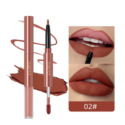 2 In 1 Double-end Lipgloss Lipliner Moisturizing Lipgloss Waterproof Long Lasting Matte Lip Liner Pen Makeup Lipliner 6 Colors Good Vibrations