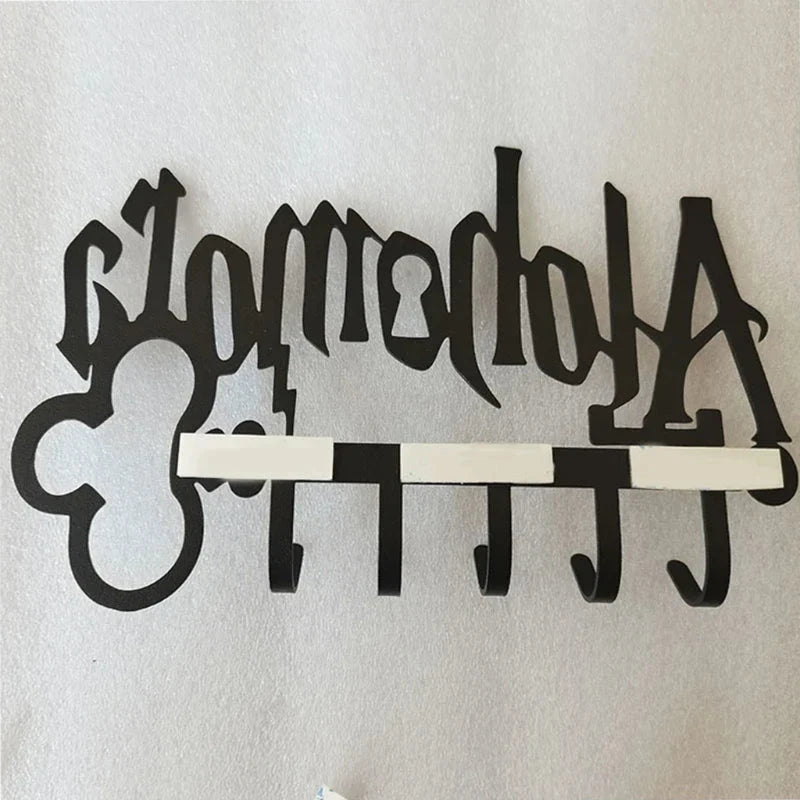 Halloween for Creative Metal for Key Holder wih 5 Hooks Iron Art Wall Mounted Adhesive Black Hanger  Hat Towel for G5AB Good Vibrations