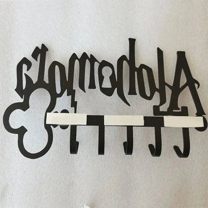 Halloween for Creative Metal for Key Holder wih 5 Hooks Iron Art Wall Mounted Adhesive Black Hanger  Hat Towel for G5AB Good Vibrations