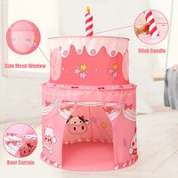 Cake Design Kids Play Tent Princess Castle Indoor Playhouse Foldable Portable Durable Fabric for Birthday Gifts Good Vibrations