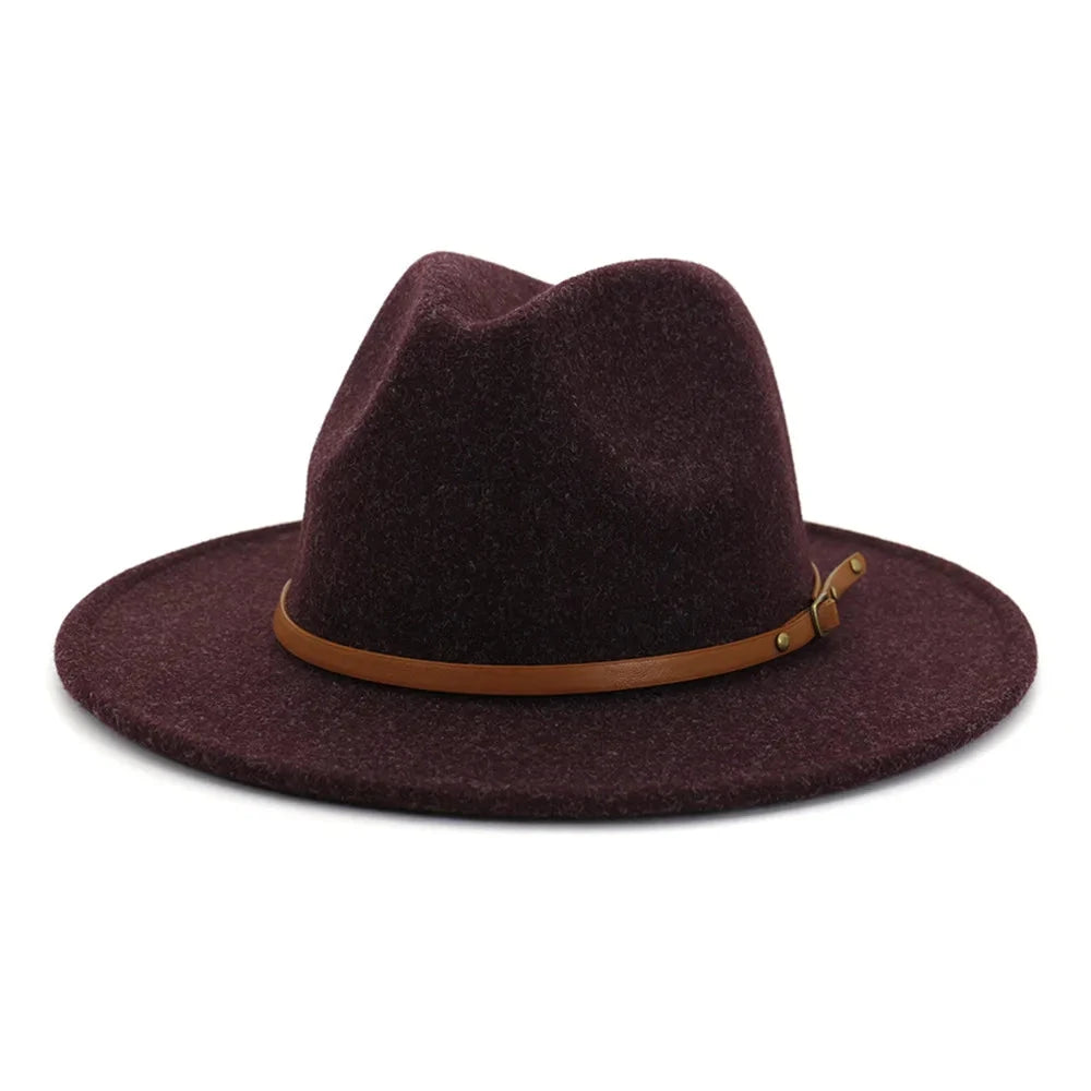 fedora hats for men and women couples jazz hats autumn and winter multicolor fashion wild warm flat brimmed hat Good Vibrations