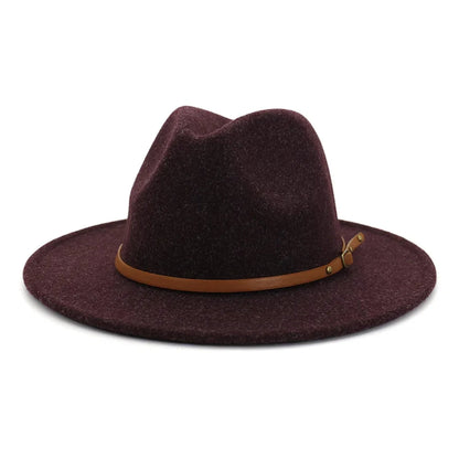 fedora hats for men and women couples jazz hats autumn and winter multicolor fashion wild warm flat brimmed hat Good Vibrations