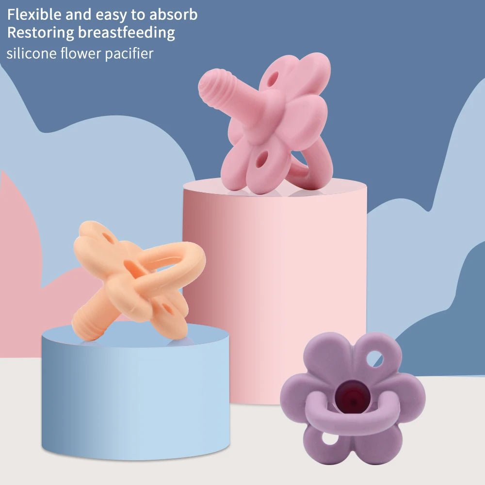TYRY.HU Baby Newborn Soft Food Silicone Nipple Infant Safe Circle Type Nipples Toddler Pacifier Kids Teether Toy For Boy Girls Good Vibrations