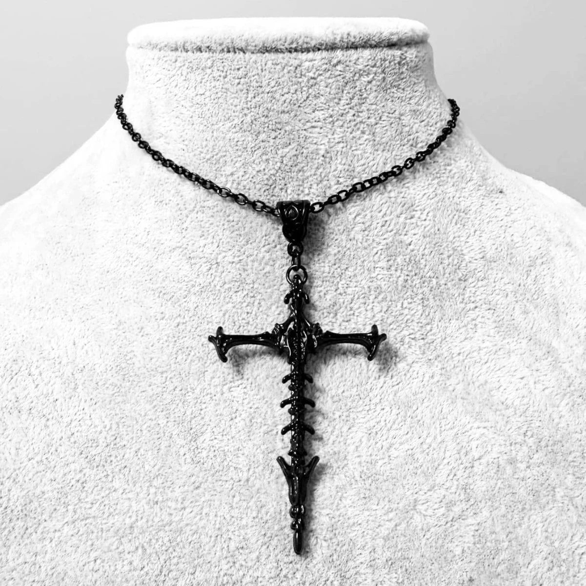 Bone cross necklace, Gothic jewelry, Alien, retro, Death cross, witchcraft accessory, alternative, pagan, cross Choker For Women Good Vibrations