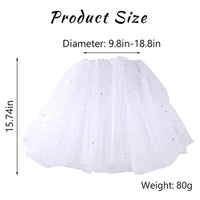 Halloween Cosplay Women Star Sequins Mesh Pleated Tulle Princess Skirt With LED Skirt Party Dancing Miniskirt Costume Clothing Good Vibrations
