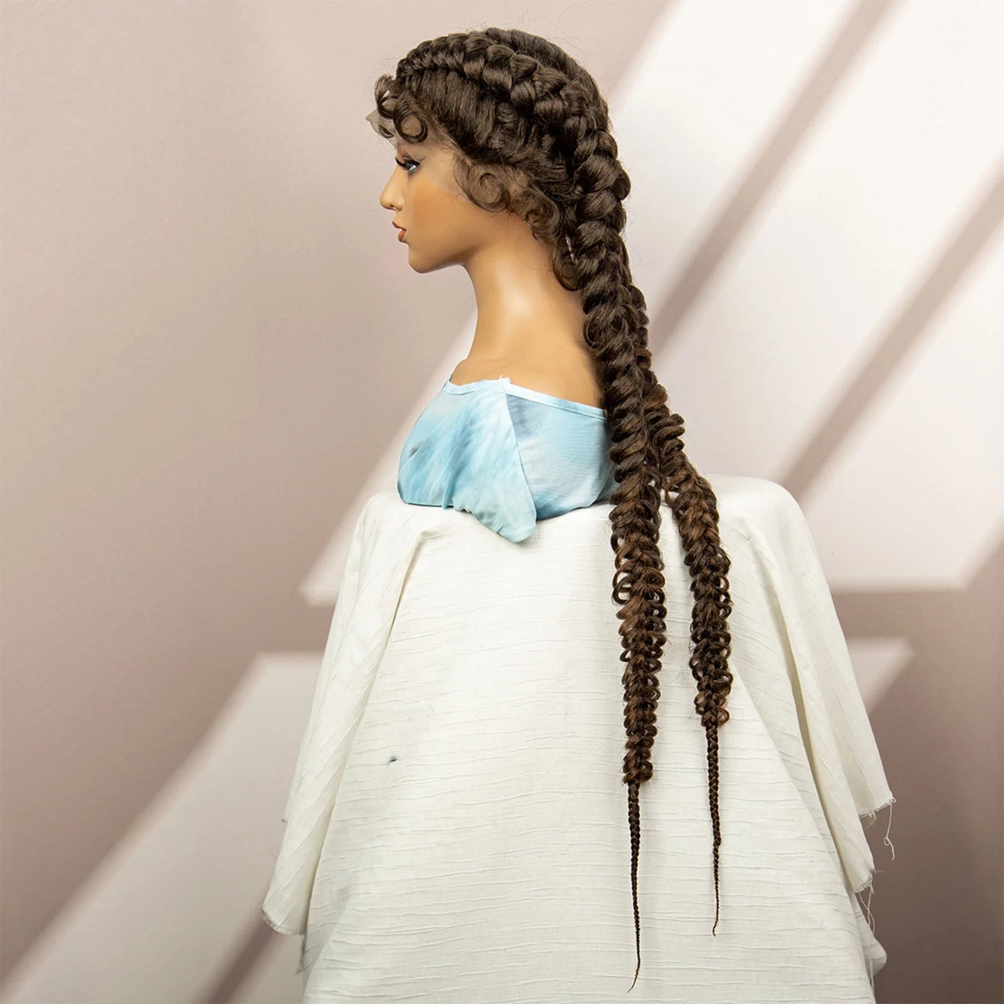 Synthetic Goddess Braided Wigs Cornrow Braided Wigs with Baby Hair Braids Wigs for Women Daily Use Knotless Wigs Good Vibrations