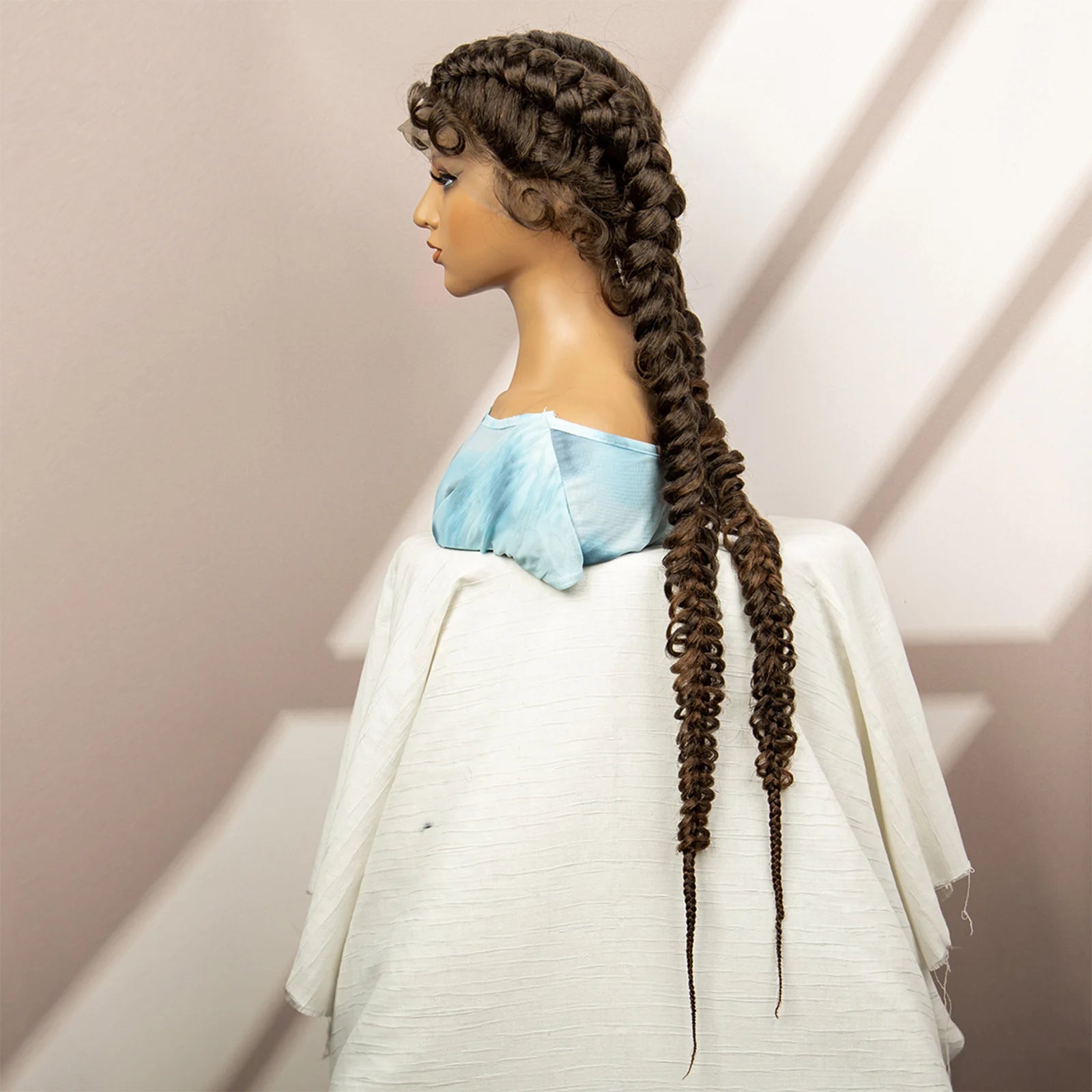Synthetic Goddess Braided Wigs Cornrow Braided Wigs with Baby Hair Braids Wigs for Women Daily Use Knotless Wigs Good Vibrations