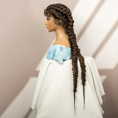 Synthetic Goddess Braided Wigs Cornrow Braided Wigs with Baby Hair Braids Wigs for Women Daily Use Knotless Wigs Good Vibrations
