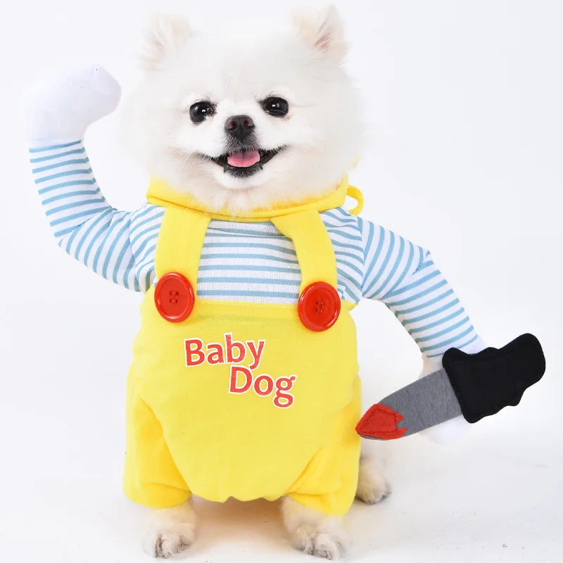 Halloween Dog Clothes Funny Pet Costume Small Dog Jacket Creative Outfit for Teddy Cats  Costume Dog Clothes for Small Dogs Good Vibrations
