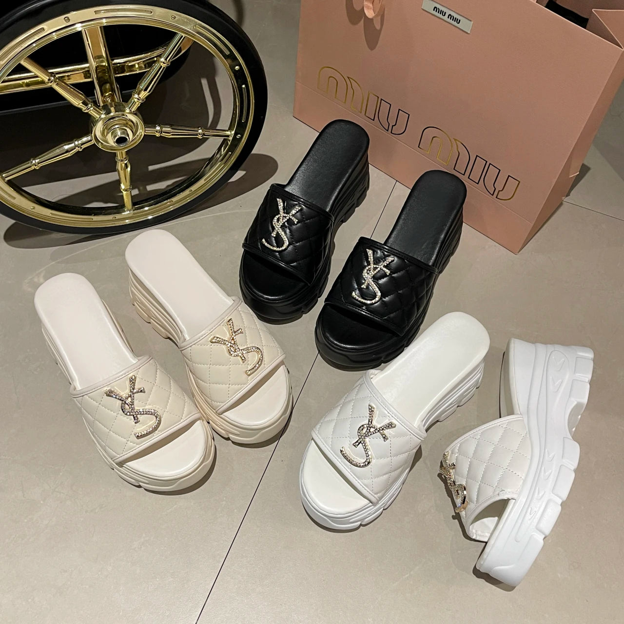 Women Sandals Summer Platform Letters Fashion Sandals Casual Comfortable Slipper Women Lightweight Non-slip Outside Slides Women Good Vibrations