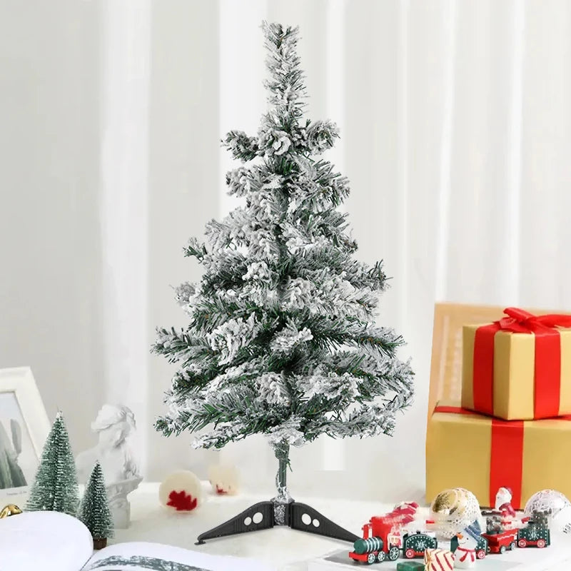 45/60cm Christmas Trees Snow Pine Fir Xmas Tree Merry Christmas Decoration For Home Table Ornaments 2025 New Year Gift Navidad Good Vibrations