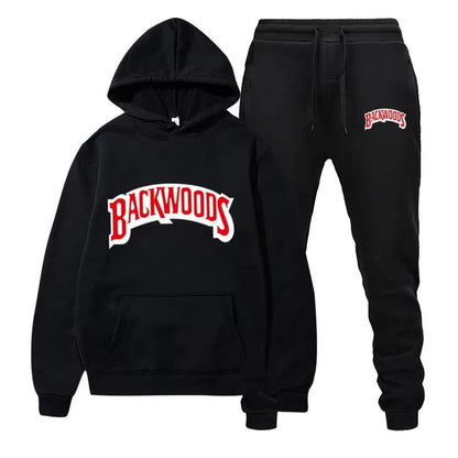Winter Hoodie Sets Men Fashion Fleece Red Hoodies Black Brand Pants Casual Jogger Suit Tracksuit Sweatshirt Woman Pullover Good Vibrations