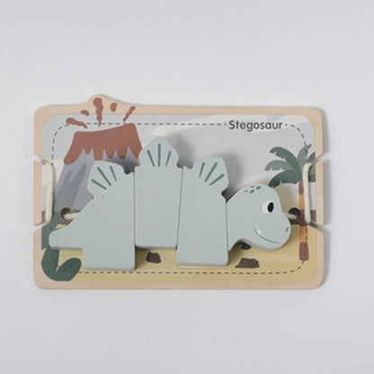 Wooden Animal Threading Toy Baby Finger Fine Sports Toy Cartoon Dinosaur Puzzle Kid Montessori Educational Toy Gift For Children Good Vibrations