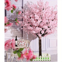 Artificial Cherry Trees Indoor Decor: Handmade Natural Fake Cherry Blossom Pink Tree Outdoor For Party Wedding Christmas Good Vibrations
