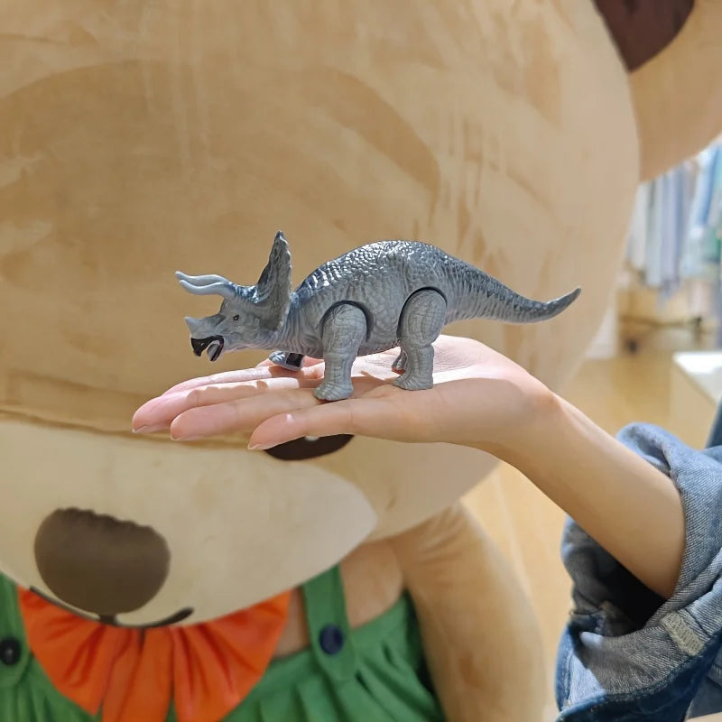 A Gift Set Of Dinosaur Toys, Running Mechanical Animal Toy That Walks Automatically When Wound Up. Birthday Gift For Children. Good Vibrations