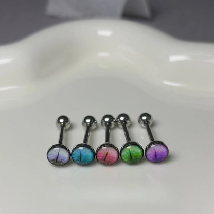 New Trendy Hypoallergenic Stainless Steel Colorful Eye Tongue Rings for Women Tongue Stud Body Piercing Jewelry Good Vibrations