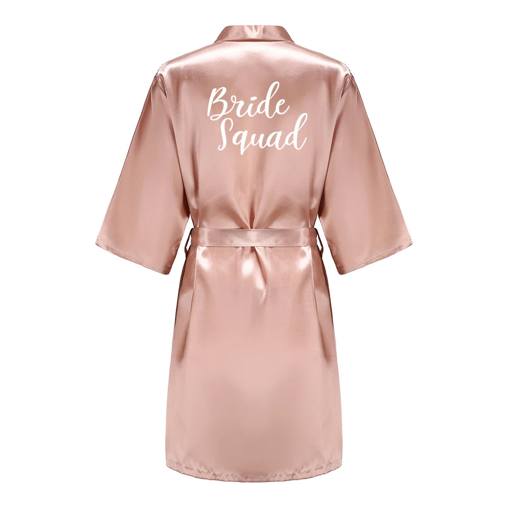 Wedding Bride Bridesmaid Robes for Women Bridal Party Gifts Team Dress Gown Silk Satin Sleepwear Kimono Sexy Summer Bathrobe Good Vibrations