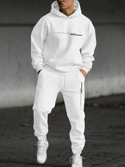 2025 Men's Fall Printed Hoodie and Jogger Set - Perfect for School Start Season men clothes tracksuit mens clothes funny suit Good Vibrations