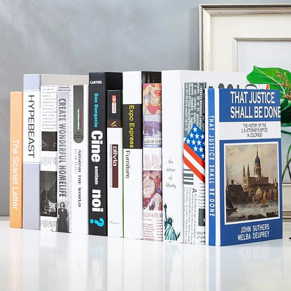 Modern fake book ornament Nordic light luxury simulation book living room home store decoration photo props book case box Good Vibrations