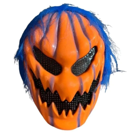 Realistic Halloween Pumpkin Mask Creativity Orange Pumpkin Full Face Mask Funny Elastic Scary Ghost Headgear Good Vibrations