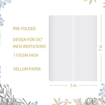 50 Sheets Pre-Folded Vellum Jackets For 5X7 Invitations,Vellum Wraps For 5 X 7 Wedding Invitations,Envelope Liners Good Vibrations