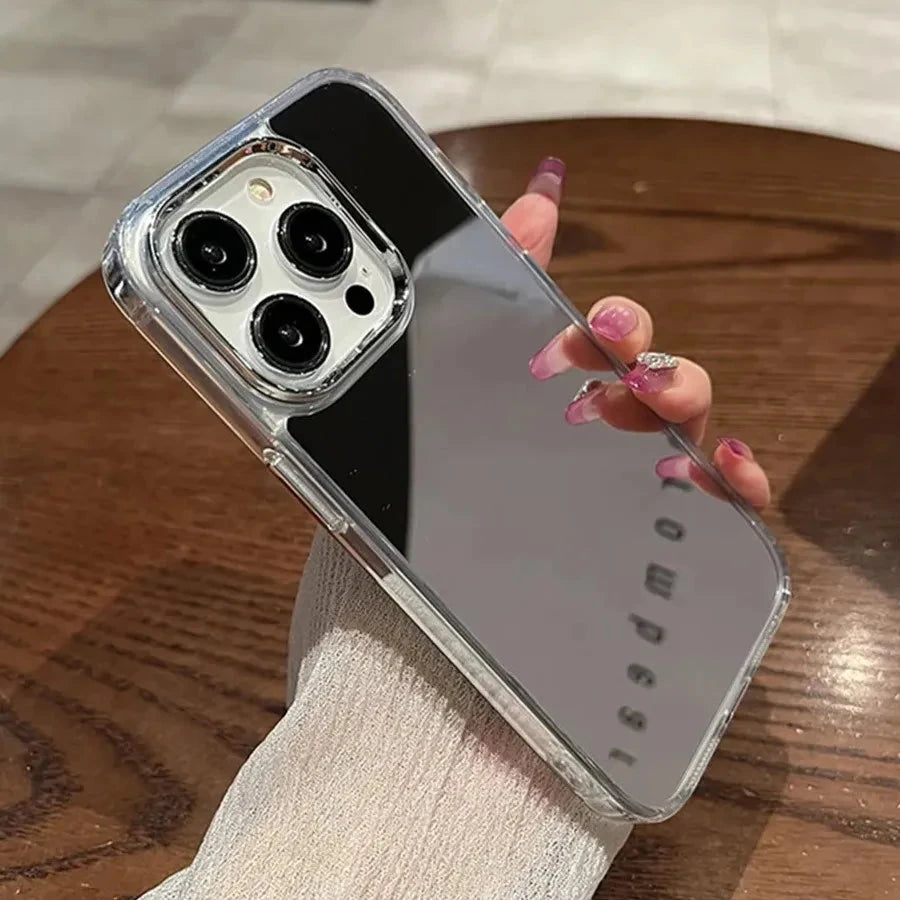 Luxury Acrylic Makeup Mirror Phone Case For iPhone 16 15 14 13 12 11 Pro Max XS X XR Plating Shockproof Back Cases Cover Good Vibrations